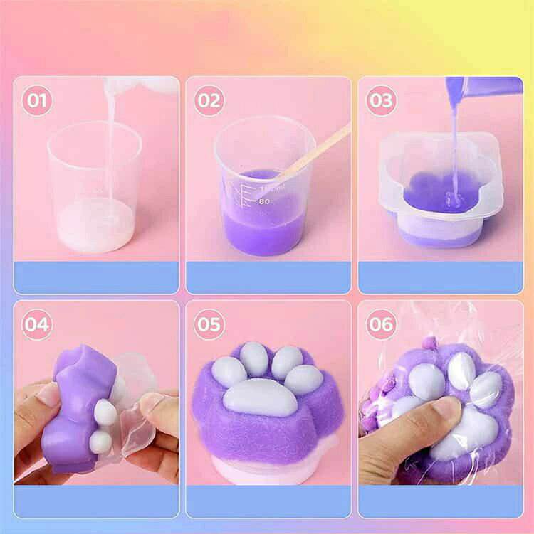スクイッシーキット DIY スクイーシーシリコンキット スクイーズ手作りキット こども 子供 大人 モチモチ レジン アソート やみつき ストレス解消 フロッ 肉球モールド キッズ グミ monolith-1-10011516 モノリスプラス サンプル画像2