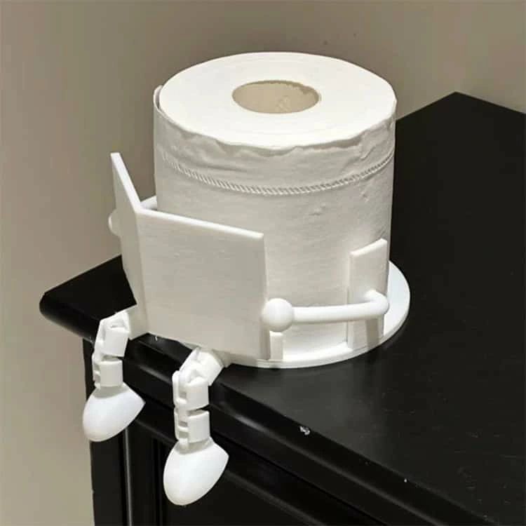 モノリスプラスの読書トイレットペーパーホルダー 自立 携帯用 可愛い ユニーク ペーパーディスペンサー トイレットペーパー収納ラック 面白い 収納 脚読書用 ぶら下がり クリエイティブ 可動ジョイント付き バスルーム｜アングル2