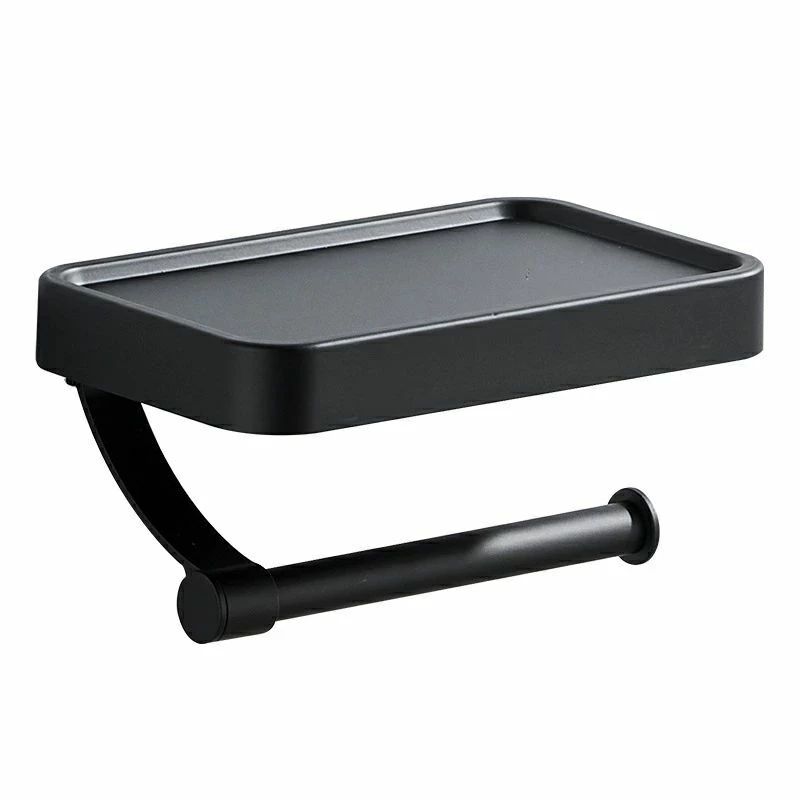 モノリスプラスのトイレットペーパーホルダー 紙巻器 小物置き/スマホ置き 汚れに強い天板付き 棚付き 取り付け簡単 壁掛け 穴あけ｜アングル3