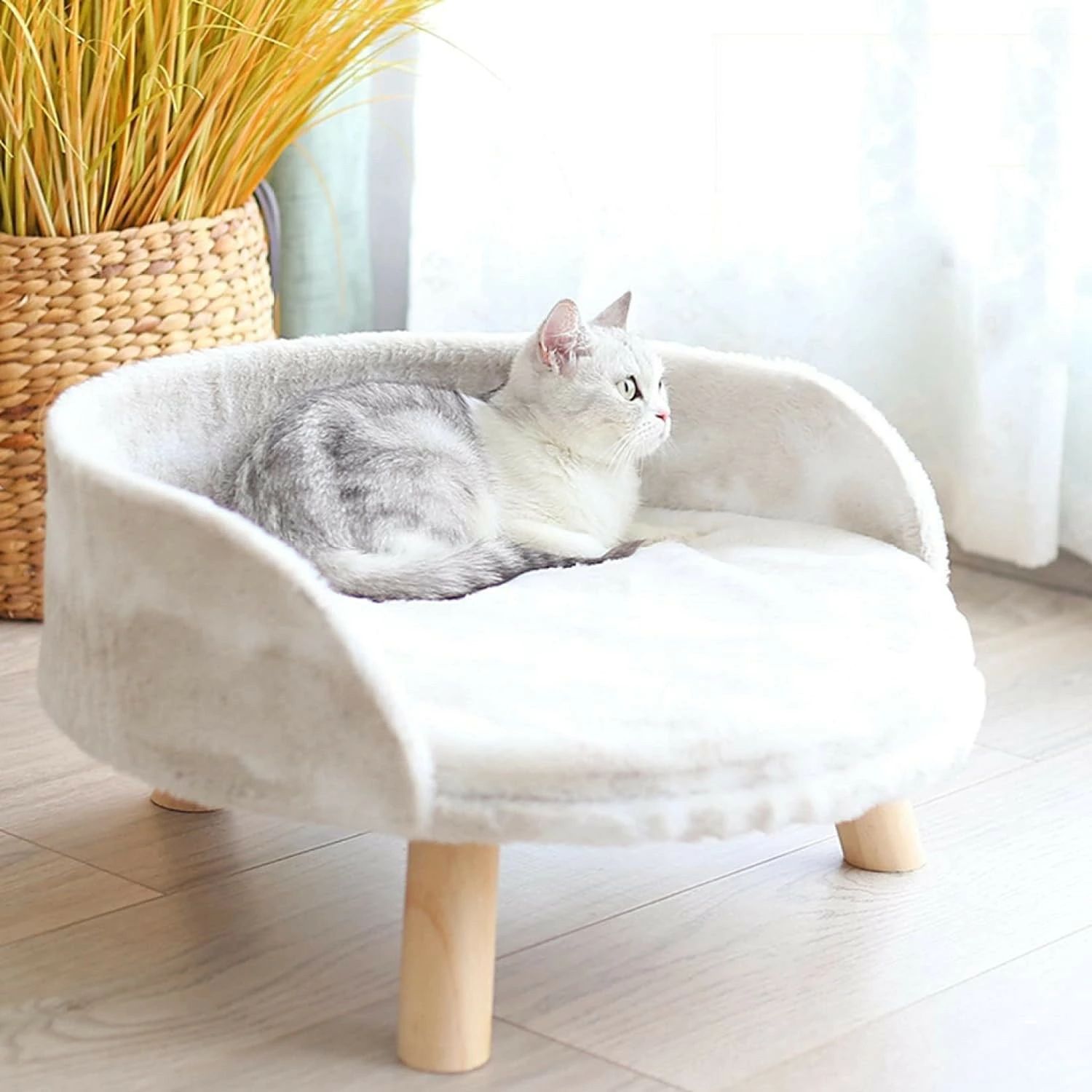 ペットいす型 脚付き 猫 ぐっすり眠る クッション 取り外し可 犬猫用ソファー 小型動物 猫犬兼用マット 暖かい プリンセスベッド 洗える 猫ベッド ペットベッド 犬 防湿 犬猫ベッド 通年利用