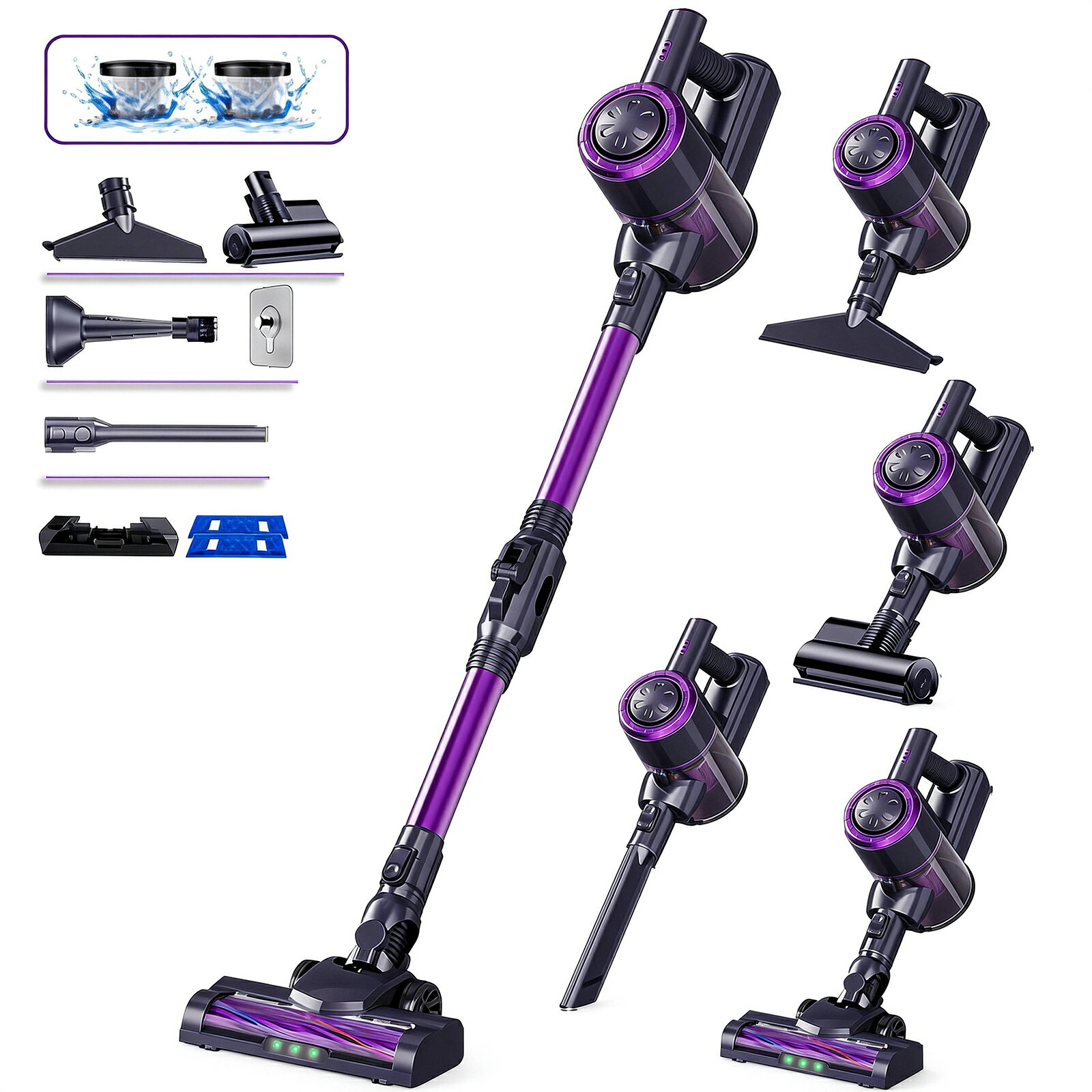 【最大777円クーポン＋ポイント10倍】曲がる掃除機 コードレス 12000Pa 超強力吸引 自立式 自走式 曲がるパイプ 伸縮式 6in1 サイクロン式 スティッククリーナー Type-C充電 LEDライト付 軽量 省エネ スティック＆ハンディ HEPAフィルター 花粉対策 送料無料 90日保証