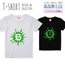 アルファベット B グリーン 緑色 おしゃれデザイン Tシャツ レディース ガールズ サイズ S M L 半袖 綿 100% よれない 透けない 長持ち プリントtシャツ コットン 人気 5.6オンス ハイクオリティー 白Tシャツ 黒Tシャツ ホワイト ブラック(4)