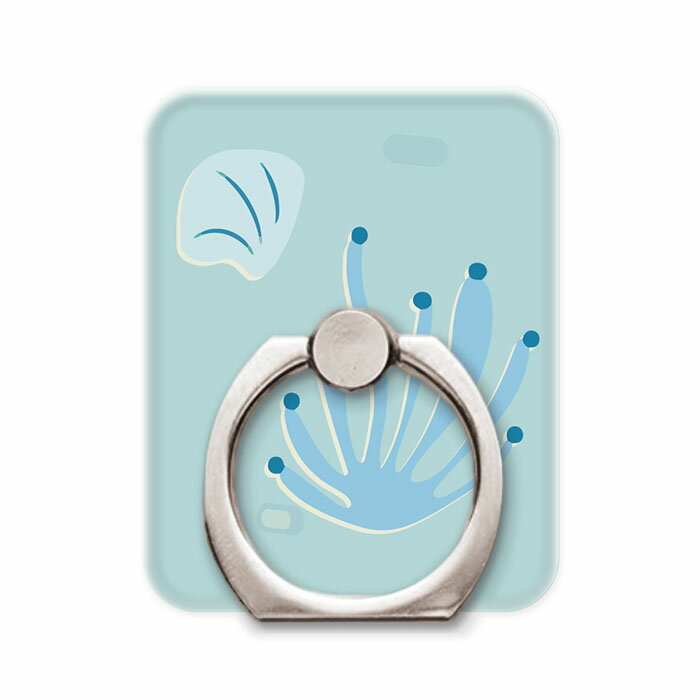 スマホリング スマホスタンド スマホアクセサリー ホールドリング イソギンチャク 海の生き物 シンプル かわいい 水色 iPhone13 iPhone12 11 SE(第ニ世代) X/XS Max Xperia AQUOS Galaxy Google Android Apple スマートフォン用リング(2.0)