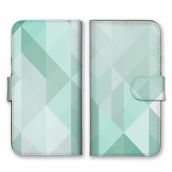 全機種対応 手帳型 スマホケース SIMフリー対応 デザイン クリスタル 綺麗 アート アート柄 綺麗 結晶 水晶 カラフル ひし形 お洒落 幾何学模様 ダイヤ 抹茶 緑 白 ホワイト set11303 iPhone14 13 12mini Pro Max SE(第3世代) Galaxy Xperia AQUOS