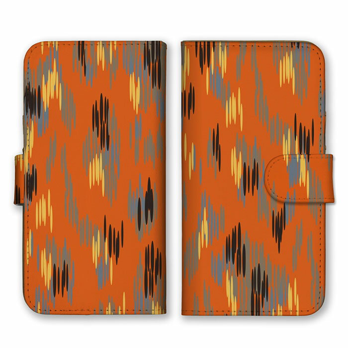 全機種対応 手帳型 スマホケース SIMフリー対応 タイダイ柄 マーブル カラフル アート柄 迷彩 カモフラ 絵 らくがき まばら アート お洒落 個性的 派手 芸術 迷彩 カモフラージュ 橙 set11699 iPhone14 13 12mini Pro Max SE(第3世代) Galaxy Xperia AQUOS