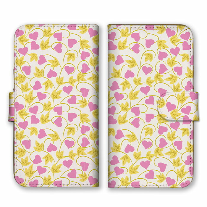 手帳型 全機種対応 ケース SIMフリー対応 スマホ スマートフォン iPhoneX/XS Max XR対応ケースハート 花柄 総柄 可愛い 葉っぱ 自然 フラワー キュート メルヘン 乙女 植物 カラフル ポップ 桃色 ピンク 青 ブルー set12082