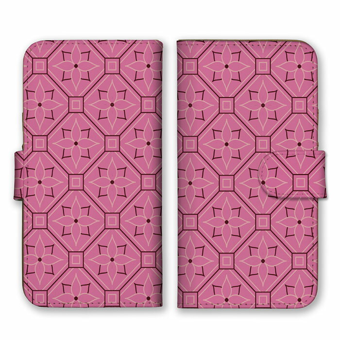 Rakuten - 全機種対応 手帳型 スマホケース SIMフリー対応 花柄 幾何学模様 花 芸術 デザイン アート 柄 模様 シンプル モダン 図形 曲線 個性的 奇抜 和柄 JAPAN 日本 和風 set13257 iPhone14 13 12mini Pro Max SE(第3世代) Galaxy Xperia AQUOS