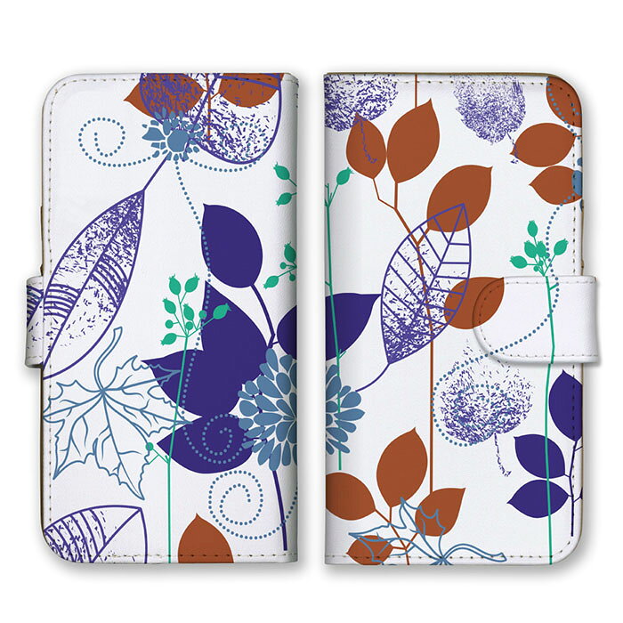 Rakuten - 全機種対応 手帳型 スマホケース SIMフリー対応 ボタニカル 植物 木 自然 芸術 デザイン アート シンプル 可愛い 柄 模様 落ち着いた 大人 爽やか オレンジ 白 ピンク 紅色 黄色 set13634 iPhone14 13 12mini Pro Max SE(第3世代) Galaxy Xperia AQUOS