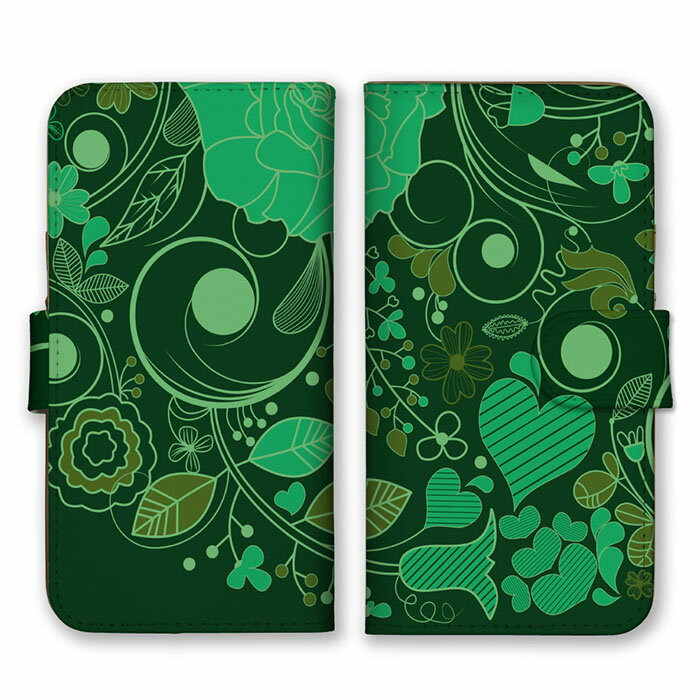 Rakuten - 全機種対応 手帳型 スマホケース SIMフリー対応 ハート 花柄 草 植物 葉っぱ 可愛い ファンシー 柄 模様 芸術 デザイン アート お洒落 人気 落ち着いた 青 群青 紺 水色 グレー set13717 iPhone14 13 12mini Pro Max SE(第3世代) Galaxy Xperia AQUOS