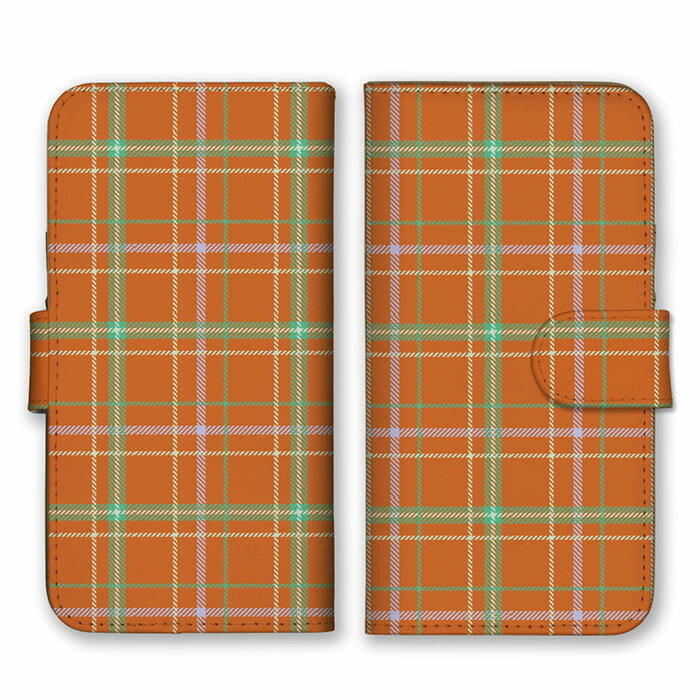 Rakuten - 全機種対応 手帳型 スマホケース SIMフリー対応 チェック チェック柄 総柄 デザイン シンプル 定番 人気 オススメ アート 芸術 グラフィック 模様 お洒落 オレンジ グリーン イエロー set14183 iPhone14 13 12mini Pro Max SE(第3世代) Galaxy Xperia AQUOS