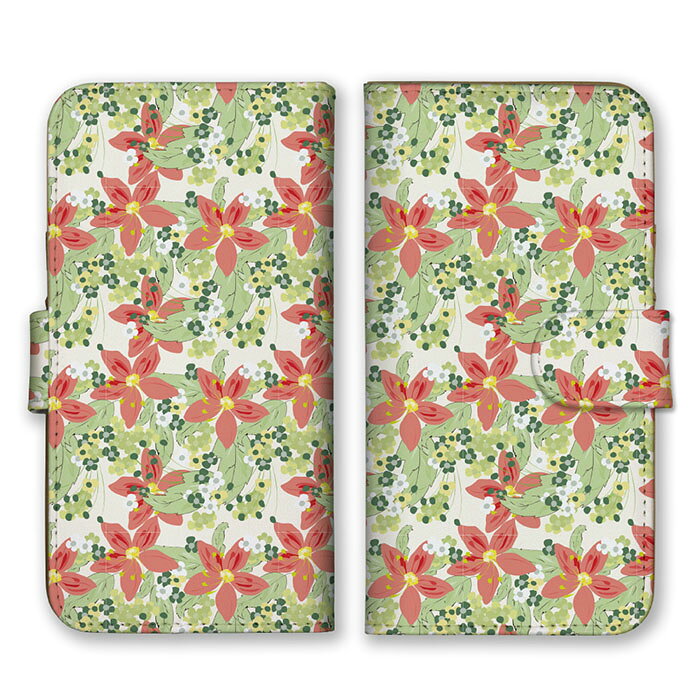 Rakuten - 全機種対応 手帳型 スマホケース SIMフリー対応 花 花柄 模様 リアル 総柄 デザイン アート 柄 人気 最新 オススメ 定番 グラフィック 流行 お洒落 レッド グレー ホワイト set14360 iPhone14 13 12mini Pro Max SE(第3世代) Galaxy Xperia AQUOS