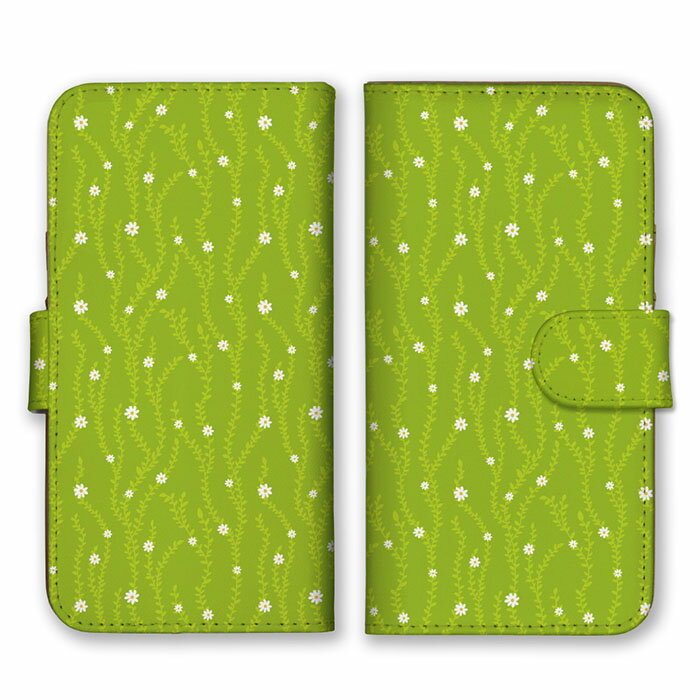 全機種対応 手帳型 スマホケース SIMフリー対応 総柄 花柄 模様 シンプル スケッチ デザイン ゆるい アート 芸術 オススメ 小花柄 お洒落 大人気 ワンカラー グリーン 緑 set14978 iPhone14 13 12mini Pro Max SE(第3世代) Galaxy Xperia AQUOSのサムネイル