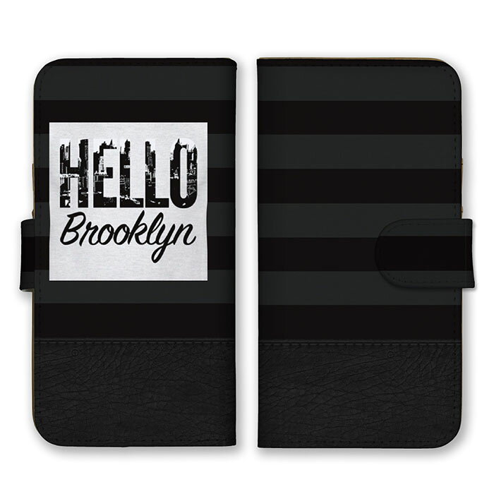 Rakuten - 全機種対応 手帳型 スマホケース SIMフリー対応 ボーダー ライン 線 柄 模様 BROOKLYN アメリカ 米国 シンプル かっこいい 人気 斬新 おしゃれ オススメ 白 黒 ブラック ホワイト set16981 iPhone14 13 12mini Pro Max SE(第3世代) Galaxy Xperia AQUOS