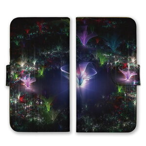 全機種対応 手帳型 スマホケース SIMフリー対応 グラフィック柄 お花 花柄 フラワー 宇宙船 幻想的 神秘的 おしゃれ 個性的 大人 綺麗 パープル グレー ネオン set17382 iPhone14 13 12mini Pro Max SE(第3世代) Galaxy Xperia AQUOS
