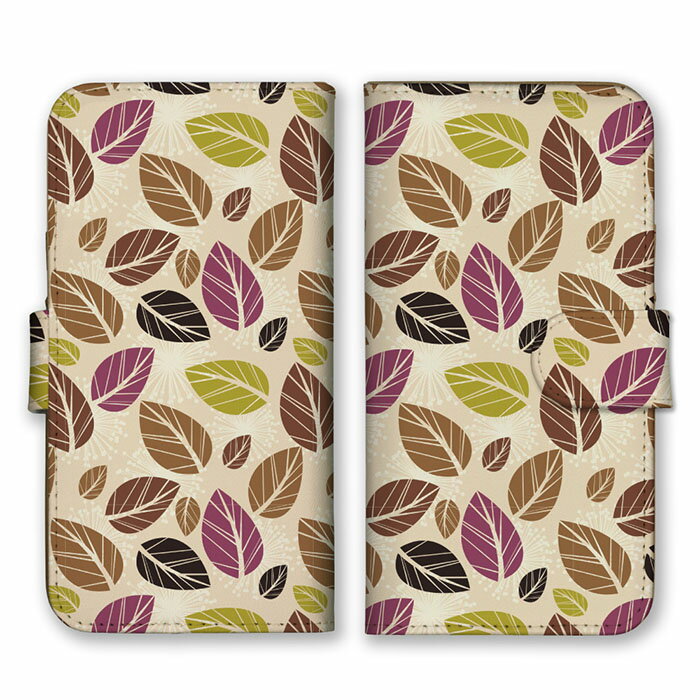Mobile Phone Cases - 全機種対応 手帳型 スマホケース SIMフリー対応 紅葉 葉っぱ 秋 柄 模様 デザイン 芸術 アート シンプル おしゃれ オススメ 落ちついた 個性的 斬新 クリーム 紫色 ピンク 赤set17675 iPhone14 13 12mini Pro Max SE(第3世代) Galaxy Xperia AQUOS