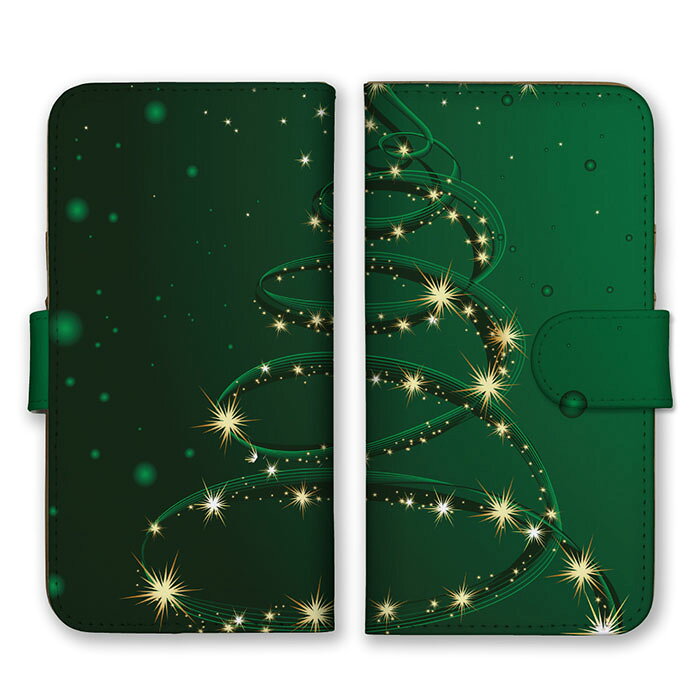 Rakuten - 全機種対応 手帳型 スマホケース SIMフリー対応 グリーン 斬新 ツリー クリスマス エレクトリック 電撃 スパーク 光 個性的 緑色 set17902 iPhone14 13 12mini Pro Max SE(第3世代) Galaxy Xperia AQUOS