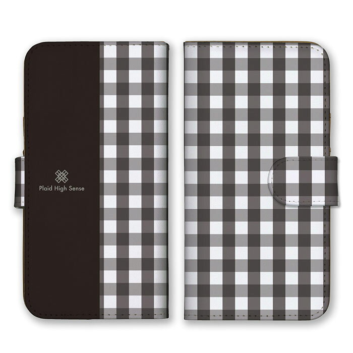 Rakuten - 全機種対応 手帳型 スマホケース SIMフリー対応 set18911 ギンガムチェック シンプル 大人 可愛い シック モノトーン ホワイト ブラック 黒色 バイカラー ツートン iPhone14 13 12mini Pro Max SE(第3世代) Galaxy Xperia AQUOS