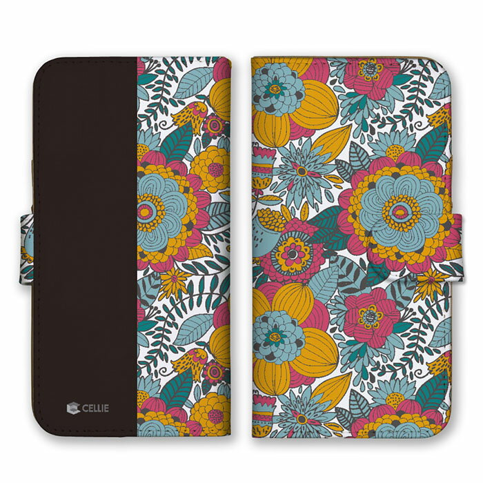 全機種対応 手帳型 スマホケース SIMフリー対応 set19732 お花 花柄 フラワー 北欧 上品 繊細 かわいい 可愛い 素敵 綺麗 大人 グリーン ピンク イエロー iPhone14 13 12mini Pro Max SE(第3世代) Galaxy Xperia AQUOS