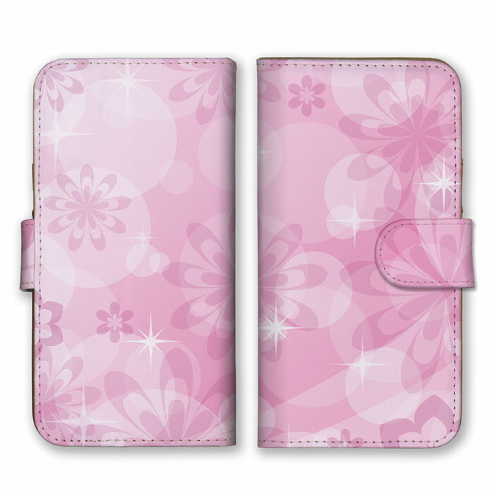 Rakuten - 全機種対応 手帳型 スマホケース SIMフリー対応 set21160 ピンク 桜色 綺麗 可愛い 大人かわいい 花柄 お花 フラワー 光 ライト 上品 エレガント 美人 iPhone14 13 12mini Pro Max SE(第3世代) Galaxy Xperia AQUOS