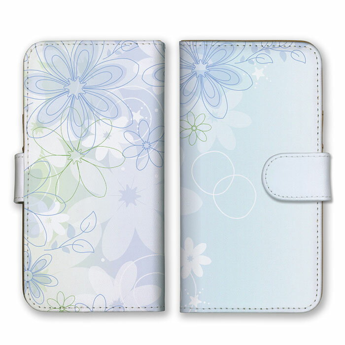 全機種対応 手帳型 スマホケース SIMフリー対応 set21259 大人かわいい 上品 可愛い エレガント 綺麗 キレイ 水色 繊細 植物柄 フラワー お花柄 小花 ブルー iPhone14 13 12mini Pro Max SE(第3世代) Galaxy Xperia AQUOS
