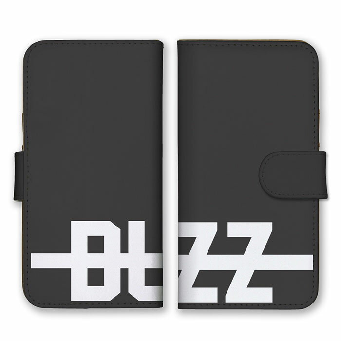 全機種対応 手帳型 スマホケース SIMフリー対応 set21711 BUZZ バズ ロゴ 英字 ロゴ 英字 英語 シンプル ホワイト グレー 白色 灰色 かっこいい iPhone14 13 12mini Pro Max SE(第3世代) Galaxy Xperia AQUOS