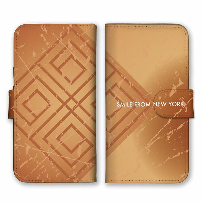 Rakuten - 全機種対応 手帳型 スマホケース SIMフリー対応 set21859 キャメル ベージュ 遺跡風 SMILE FROM NEW YORK ニューヨーク シンプル 上品 大人 カードホルダー付き iPhone14 13 12mini Pro Max SE(第3世代) Galaxy Xperia AQUOS