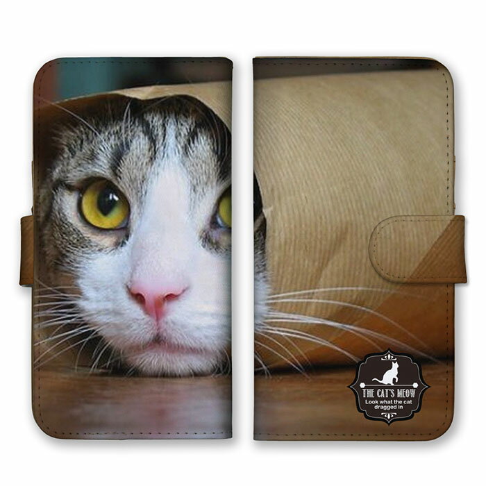 Rakuten - 全機種対応 手帳型 スマホケース SIMフリー対応 筒猫 にゃんこ ニャンコ ネコ ふわふわ とら猫 癒し 写真 かわいい 可愛い ブラック シンプル 動物柄 iPhone14 13 12mini Pro Max SE(第3世代) Galaxy Xperia AQUOS