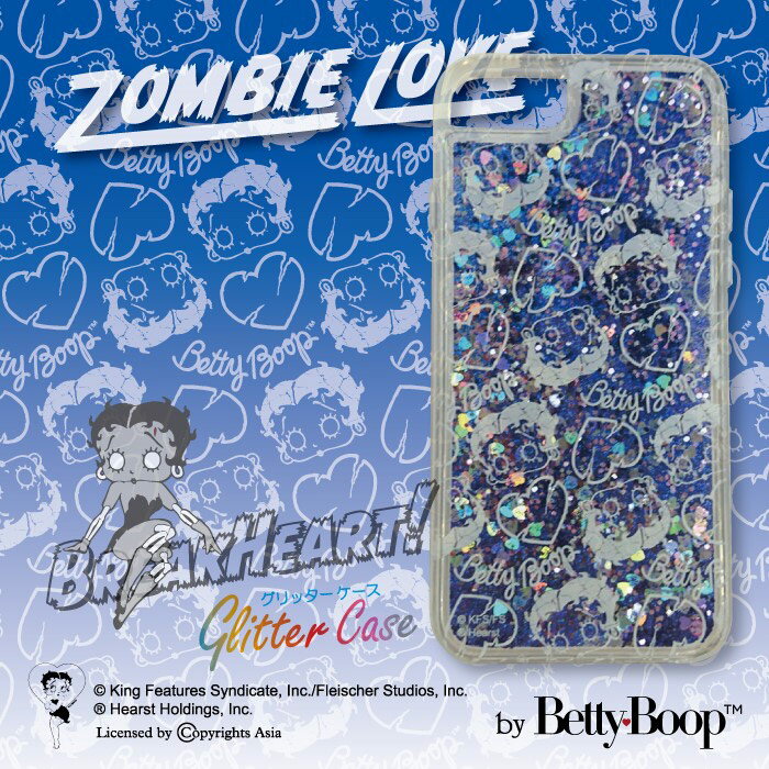 ゾンビー ラブ by ベティー ブープ(TM) グリッターケース iPhone13 12 11 iPhoneSE(第3世代) 対応 BREAKHEART ラメ ベティーちゃん ハードケース 正規品 アイフォン キャラクター ZOMBIE LOVE by Betty Boop(TM) 送料無料 キラキラ ハロウィン iPhone13ProMax mini