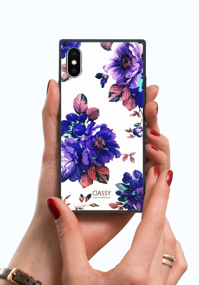 四角い スマホケース 耐衝撃 強化ガラス iPhone ケース TPU ハードケース 光沢 カラー 花柄 ボタニカル フラワー 可愛い 総柄 大人 iPhone13Promax 13mini SE(第3世代) 12 11 XR X/XS iPhone8 Plus 流行 トレンド ClASSY