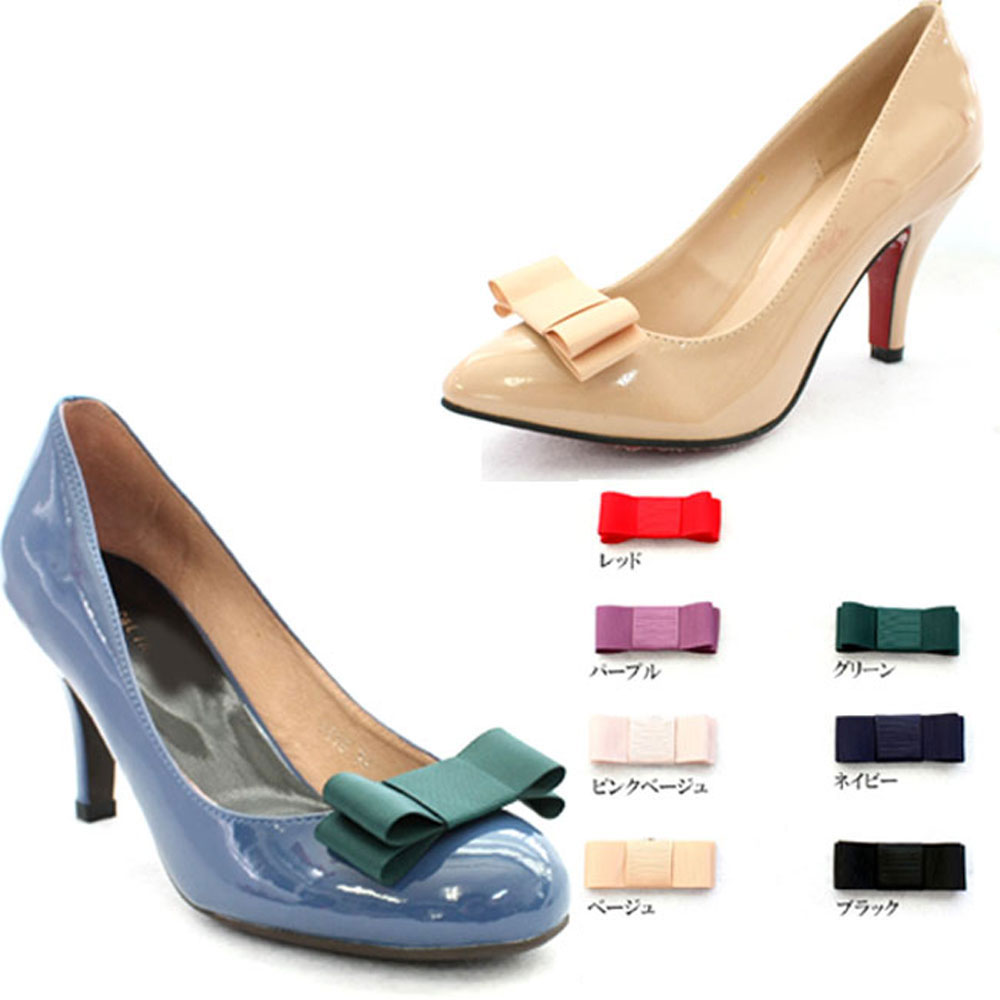 【メール便発送に限り送料無料】【Made in JAPAN 日本製 】【10色展開】シンプルなグログラン素材のリボンシュークリップ! 1ペア(1足分)/シューズ...