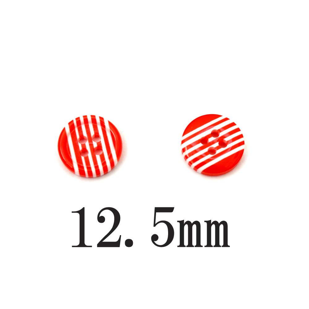 BT-873【プラボタン】【12.5mm】赤白ボ
