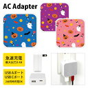 (5/9 20:00〜5/16 01:59 15%OFFクーポン配布) ハロウィンパターン USB Type-C Type-A ACアダプター コンセント 2台...