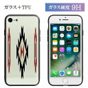 No206 チマヨ柄ホワイトサンズ ハイグロッシー iPhone対応 ガラスケース iPhone X iPhone8 iPhone7 スマホケース オシャレ アイフォン8..