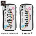 リアル・ナンバープレート・ストラップ No133 ハワイアンナンバープレート i select ハイブリッドケース iPhone 12 Pro Mini ガラスケース アイフォン12 12Pro スマホケース カバー ジャケット 9H ハワイアン アロハ ワイキキ ホヌ ハイビスカス 夏 HAWAII WAIKIKI 虹 d:eve|iphone12 ケース