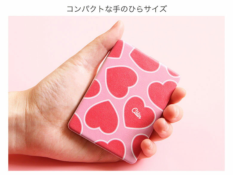 (6/27 01:59まで15％OFFクーポン) 当店オリジナル商品 ハート 全15種 折りたたみコンパクトミラー 鏡 拡大鏡付き2面ミラー 大人女子 ピンク 白 黒 ブラック ホワイト 雑貨 ファッション かわいい レディース グッズ 小物 ハート柄 ブルー