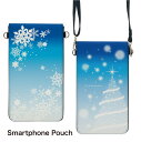 (7/4 20:00-7/11 01:59 15%OFFクーポン) No84 White Christmass スマホポーチ スマートフォンポシェット ポシェット iPhone Android タッチ操作対応 ショルダーベルト 肩掛け 斜め掛け ポーチ 合皮 帆布 ジャケット