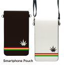 (マラソン限定10%OFFクーポン配布予定) No65 Reggae border スマホポーチ スマートフォンポシェット ポシェット iPhone Android タッチ操作対応 ショルダーベルト 肩掛け 斜め掛け ポーチ 合皮 帆布 ジャケット レゲエ