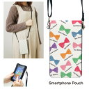 (マラソン限定10%OFFクーポン配布予定) No16 colorful ribbon スマホポーチ スマートフォンポシェット ポシェット iPhone Android タッチ操作対応 ショルダーベルト 肩掛け 斜め掛け ポーチ 合皮 帆布 ジャケット
