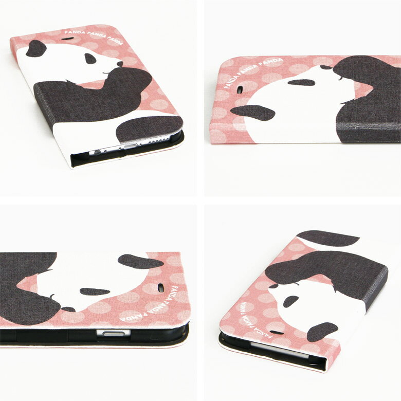 iPhone X iPhone8 iPhone7ケース 手帳型 ケース スタンド型 オリジナル No53 PANDA | iPhone6s iPhone SE iPhone6 カバー アイフォンXケース アイフォン8 アイフォン7 iphoneケース スマホケース スマホカバー かわいい おしゃれ ピンク ぱんだ 水玉 アニマル 動物