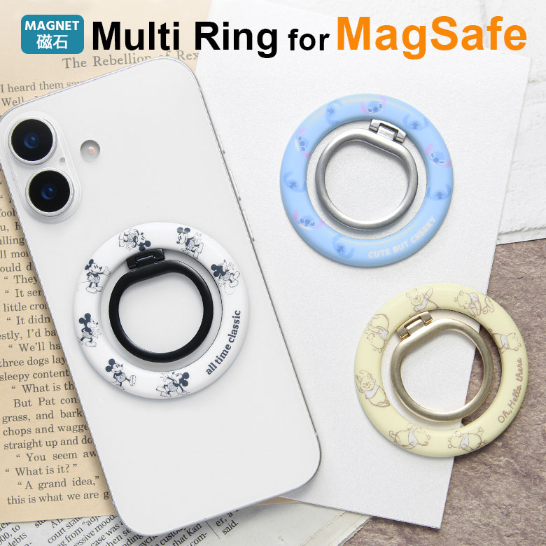 Rakuten - ディズニーキャラクター MagSafe対応 マグネット式 スマホリング ミッキーマウス 強力マグネット リング スタンド MagSafe マグセーフ iPhone17 iPhone Air iPhone16 15 14 13 12 キャラクター かわいい