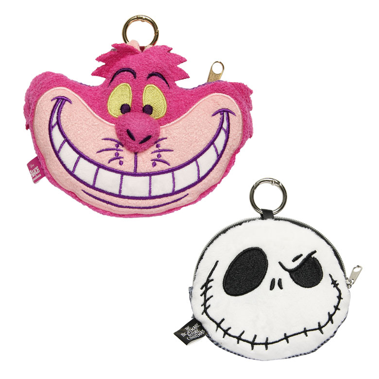 ディズニーキャラクター ぬいぐるみポーチ イヤホンの収納にピッタリ カラビナ付き ミニポーチ チェシャ猫 ジャック・スケリントン かわいい ファスナー ポーチ 人気 アクセサリー イヤホンマルチポーチ monomode-10211634 スマホケースの店 モノモード サンプル画像2