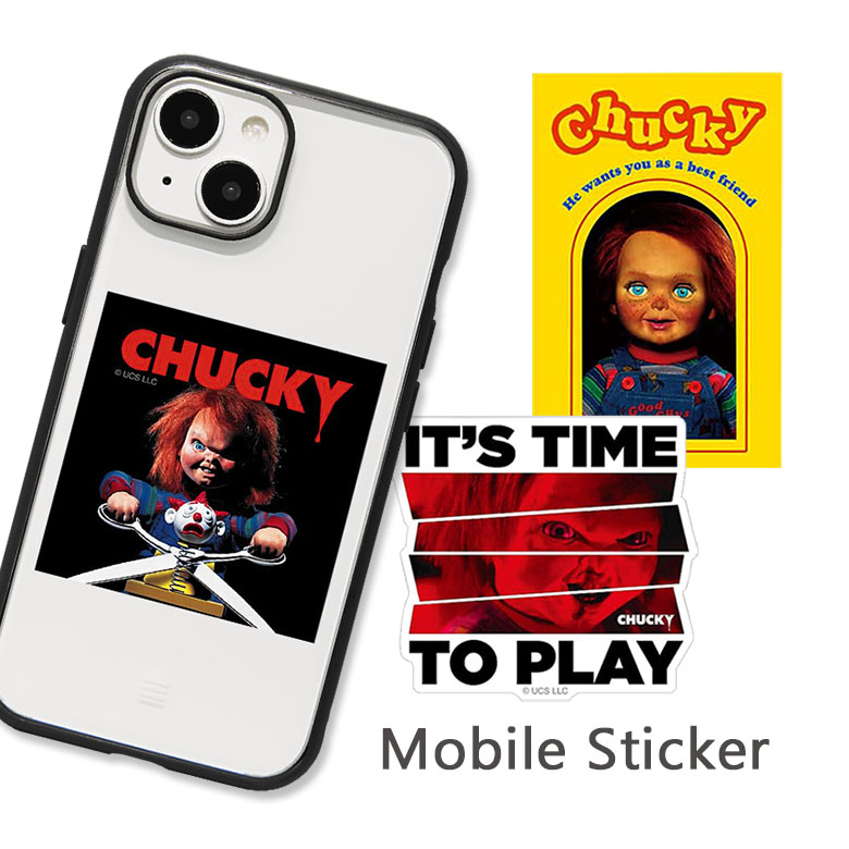 楽天スマホケースの店　モノモードCHUCKY モバイルステッカー 3枚セット シールセット デコレーション ステッカー ホラー映画 人形 チャッキー キャラクター グッズ 雑貨 シール ステッカーセット 耐水 おしゃれ