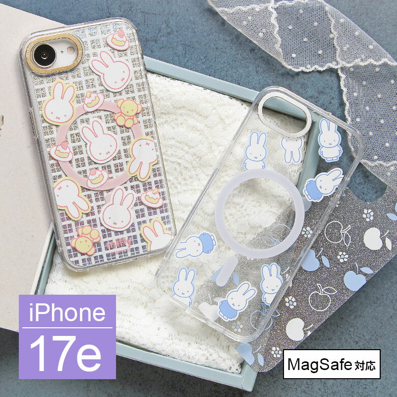 Rakuten - ミッフィー Camera Frame iPhone17e iPhone16e MagSafe クリアケース ソフトカバー マグネット キラキラ インナーシート付き iPhone 17e ケース miffyグッズ ケーキ アイフォン アイホン 16e クリア