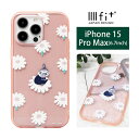 IIIIfit Clear ムーミン MOOMIN iPhone15 Pro Max ハードケース iPhone 15 ProMax 6.7インチ クリアケース ケース リトルミイ ピンク 花柄 キャラクター iPhone15 プロ max カバー アイフォン ハイブリッド 透明 かわいい アイホン