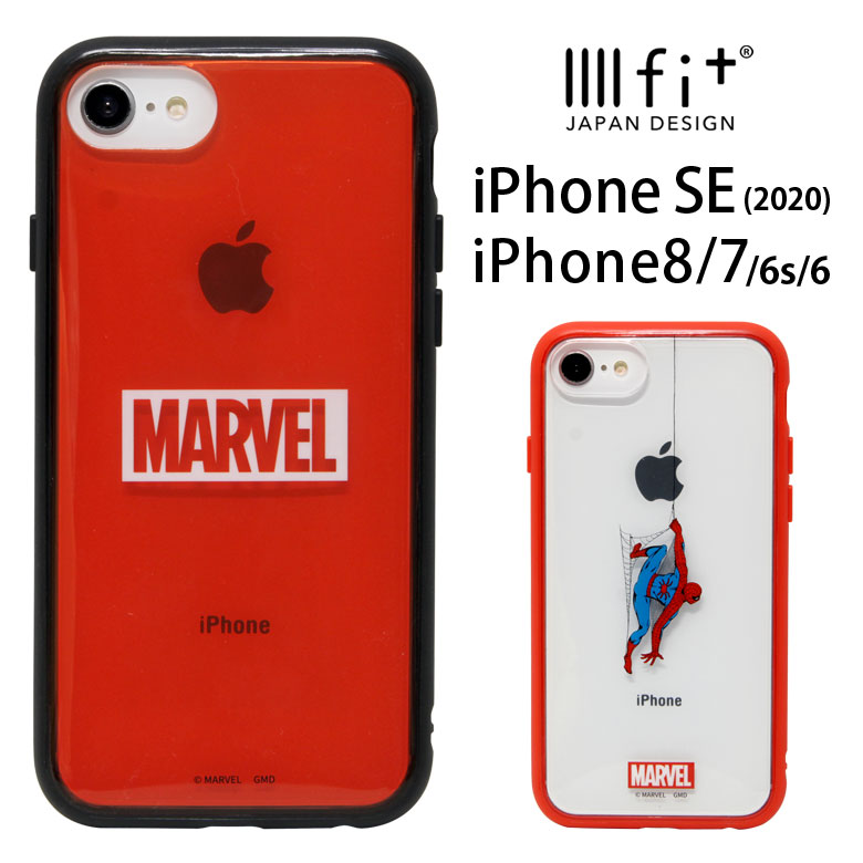 IIIIfit clear MARVEL iPhoneSE2 iPhone8 iPhone7 ハードケース iPhone SE 第2世代 スマホケース ケース 透明 アメコミ クリア 耐衝撃 カバー iPhoneSE 第二世代 ハードカバー ジャケット 赤 レッド ロゴ アイホン オシャレ スパイダーマン|iphoneケース