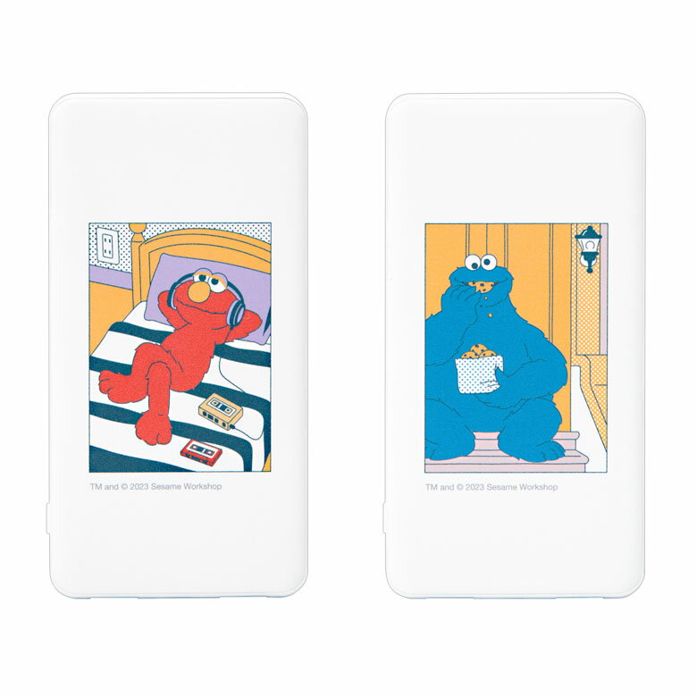 (6/27 01:59まで15％OFFクーポン) 【PSE適合品】セサミストリート 急速充電 USB出力 Type-C スマートフォン充電器 2.1A 4000mAh エルモ クッキーモンスター モバイルバッテリー iPhone Android |持ち運び タイプc モバイル充電器 キャラクター 防災 災害用 スマホ