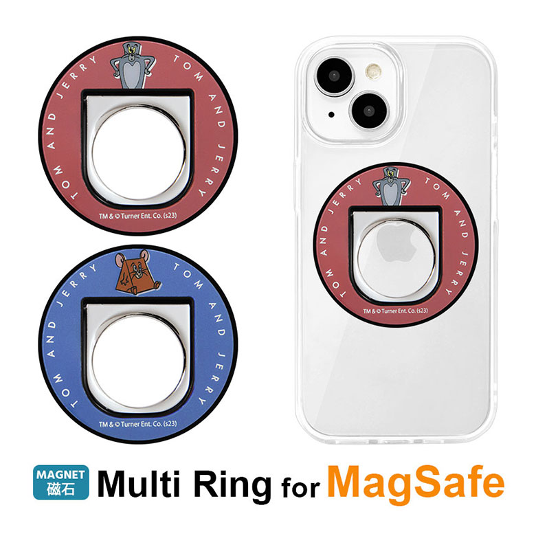 トムとジェリー MagSafe対応 マグネット式 スマホリング 強力マグネット リング スタンド MagSafe マグセーフ iPhone15 iPhone14 iPhone13 iPhone12 キャラクター スマホスタンド トムジェリ スマホ マルチリング マグネット スマホグリップ 落下防止