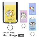 トムとジェリー スマホケースに挟むだけ マルチリングプラス Lサイズ スマートフォンリング スマートブレイン グッズ 保持リング ストラップホルダー カラビナ リング スマホリング スマホ | スマフォリング