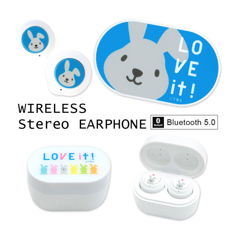 楽天スマホケースの店　モノモードラヴィット！ ラッピー ワイヤレスイヤホン Bluetooth 5.0 充電ケース付き グッズ ステレオイヤホン 無線 ブルートゥースイヤホン 音楽 通話 ブルートゥース ケース付き 便利 かわいい おしゃれ 雑貨 イヤフォン