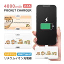 (7/4 20:00-7/11 01:59 15%OFFクーポン) 【PSE適合品】可愛い嘘のカワウソ モバイルバッテリー 4000mAh Lightning ...